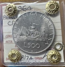 REPUBBLICA ITALIANA 500 LIRE CARAVELLE 1964 sigillata SPL/FDC SUBALPINA