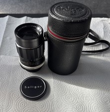 Soligor 135 mm 1:3.5 teleobiettivo per fotocamera automatica (Nikon F) con custodia