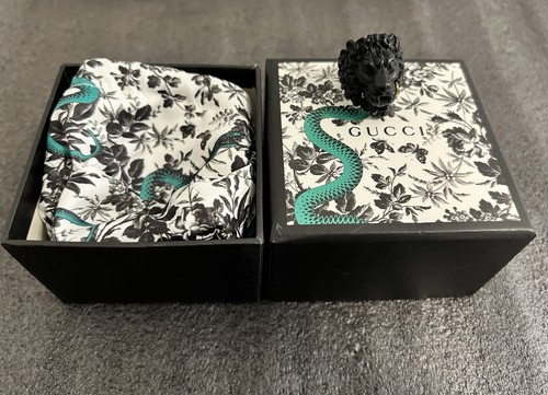 Gucci black lion head ring - gucci,