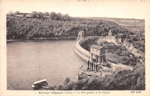 Cpa barrage eguzon - barrage, d'eguzon