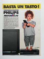Clipping Ritaglio Pubblicità 1991 PHILIPS MATCH LINE Videoregistratore
