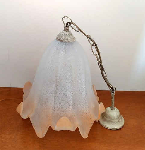 Lampadario vetro avorio - lampadario,