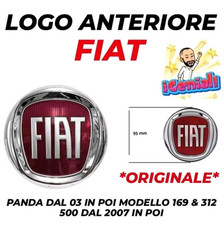 FREGIO STEMMA LOGO *ORIGINALE*  SCRITTA ANTERIORE FIAT 500 PANDA 312 ROSSO 95 mm