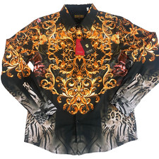 Camicia uomo Pavini M nera oro