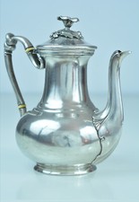 Antica Caffettiera Art Nouveau Firmato Christofle Metallo Argentato 1900