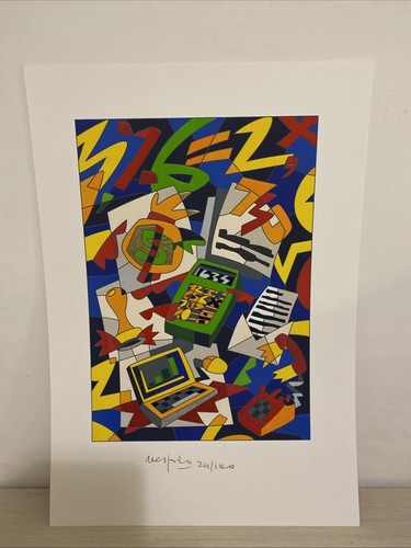 Ugo nespolo serigrafia - nespolo, su