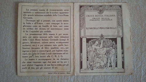 Tessera croce rossa italiana - tessera,