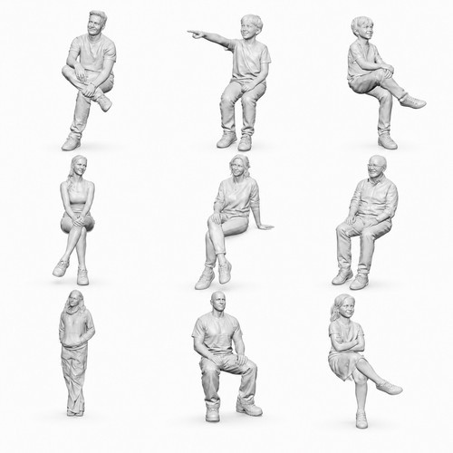 Set personaggi passanti seduti