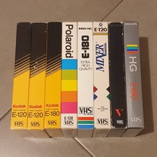 Lotto 1 blocco stock 8 vhs registrate usate non testate contenuto non verificato