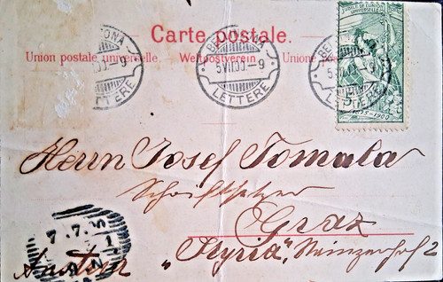 Svizzera cartolina antica - svizzera,