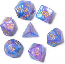 Dadi Poliedrici per Giochi Di Società Set Perlati Da Tavolo Serie D20 DND Doppi 