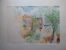 Pittore del Grand Tour  acquerello Villa Adriana Tivoli super vendita no profit