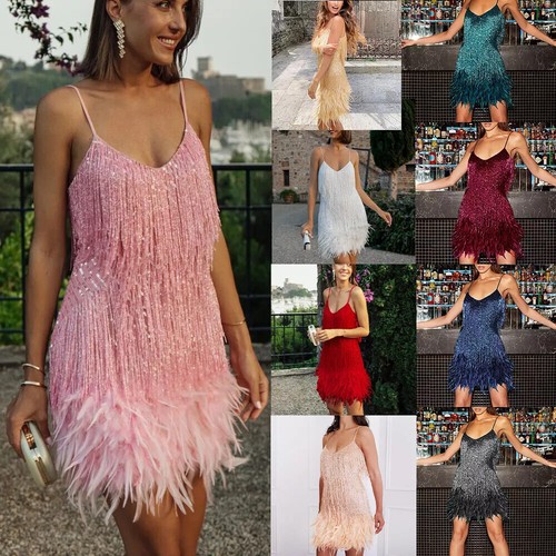 Abito donna frange paillettes