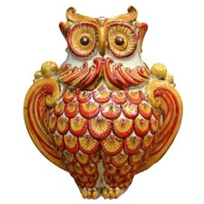 Statuetta Gufo Statuina Ceramica di Caltagirone Civetta Decorativa Soprammobile