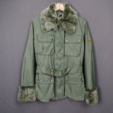Giubbotto Belstaff verde con pelliccia taglia S Da Donna