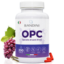 Bandini® OPC  200 Capsule | Semi d'Uva Europea con Vitamina C, Antiossidante