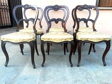 6 SEDIE NOCE NAZIONALE ORIGINALI LUIGI FILIPPO VENEZIA 1850 IN PATINA RESTAURATE