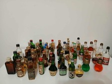 Lotto 54 bottigliette liquori mignon whisky brandy cognac , vodka grappa ,ect