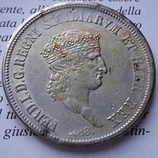 Napoli Ferdinando I Piastra 1818 Testa Piccola Ottima Argento Ottima Lotto 