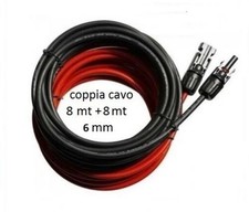 Coppia Cavo Solare 8mt Rosso+8