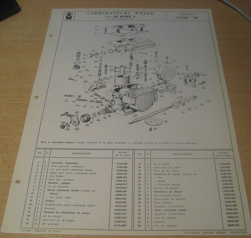 Piano carburatore citroen - piano,