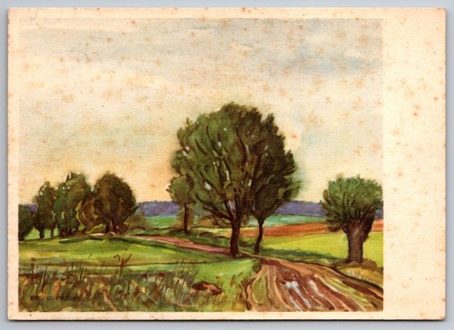Cartolina paesaggio alberi - cartolina,