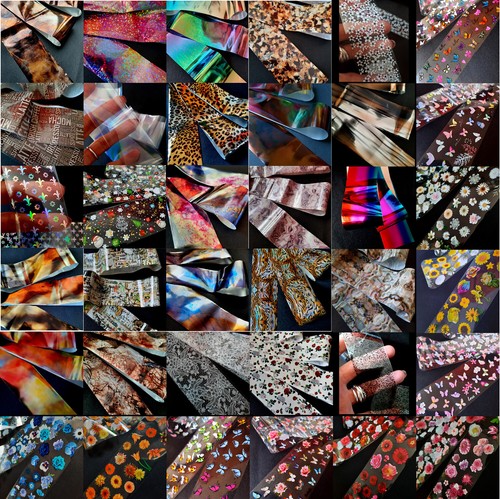 Transfer foil nail art - transfer, art,