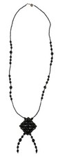 Collana lunga perline sfaccettate tipo swarovski nero fatta a mano donna ragazza