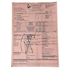Russell Crowe Callsheet Autografato Gladiator Exact Proof Il gladiatore