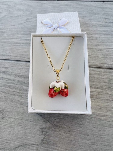 Collana fragole pendente - collana,
