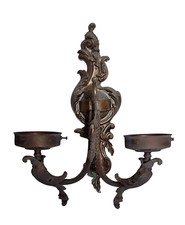 Applique antica 2 luci in ottone da parete o muro vintage anni 40 50 60 interno