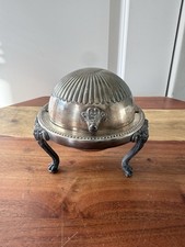 F.B. vintage Rogers Silver Co. Dome Roll Top Servizio piatti caviale ciotola burro 172
