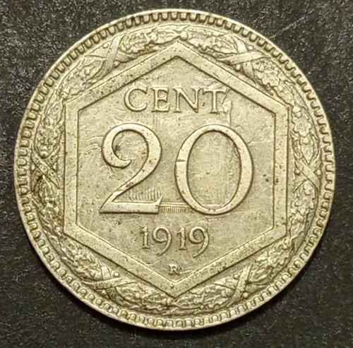 Centesimi lire esagono 1919 - esagono,
