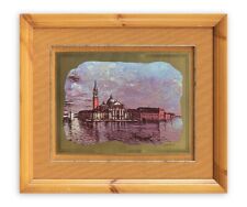 GIORGIO DE CHIRICO SERIGRAFIA su Lastra Ottone " Venezia, Isola di San Giorgio "