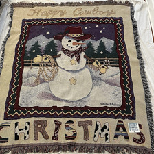 Simply Home Cotton Throw HAPPY