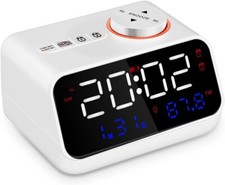 Radiosveglia Digitale FM Doppio Allarme 2 Porta USB Data Temperatura E Umidità