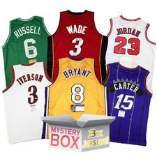 3x Maglie Basket Hall of Famers Autografate/Firmate Mystery Box BAS JSA PSA