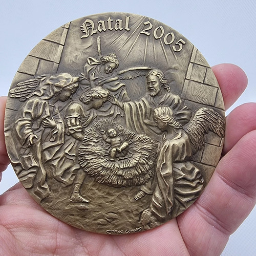 Medaglia bronzo natale - medaglia, in