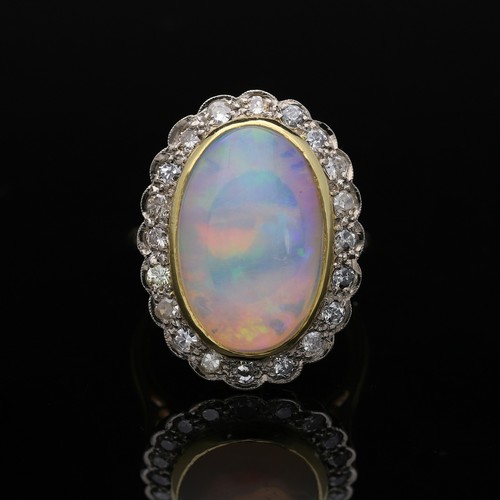 Anello opale diamanti - , 7,60