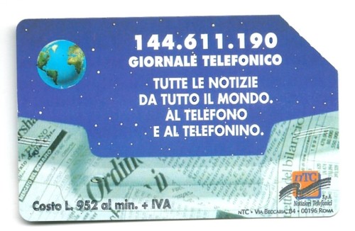 Carta telefonica giornale - carta,