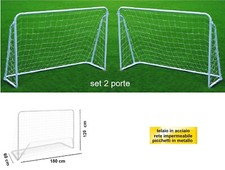 Porte Calcio Set Allenamento 2 Pezzi in Acciaio Completo Due Porte Calcetto