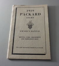 Manuale Dell'Owner / Manuale Packard Eight Tipi 1701 + 1702 Modello 1939
