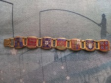 Vintage Bracciale Metallo Smalto Stemmi Stemma Francia Francese
