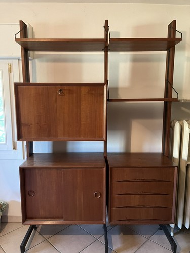Scaffale legno teak ferro - legno,