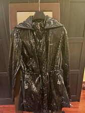 TRENCH LIU JO PAILLETTES CON CAPPUCCIO TG. XS MA VESTE ANCHE COME S COL.NERO