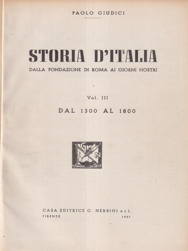 Storia italia volume - d'italia,