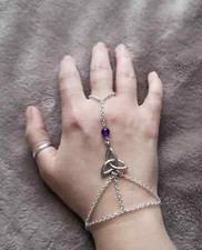 Bracciale BACIAMANO donna Triquetra Triscele in Acciaio celtico viola argento