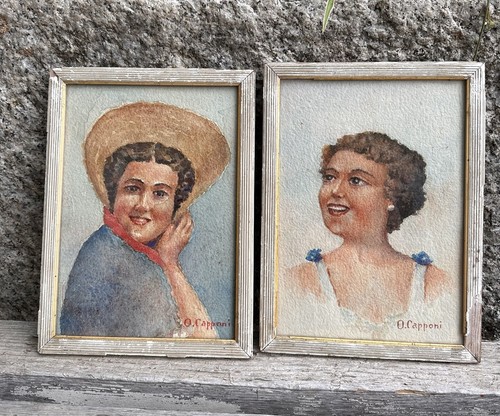 Coppia acquarelli con cornice