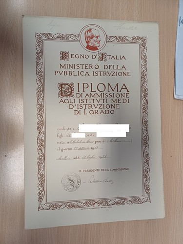 Diploma scolastico regno - diploma,