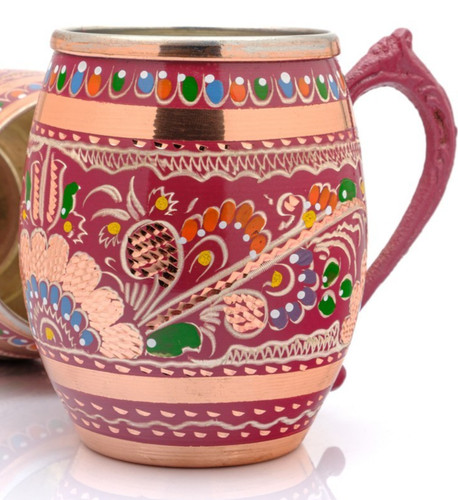 Tazza rame lilla incisa - tazza,